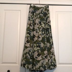 Free People green floral maxi skirt